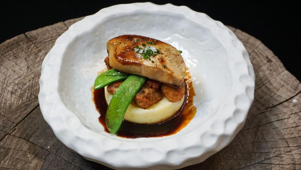 Mollejas con patata mortero