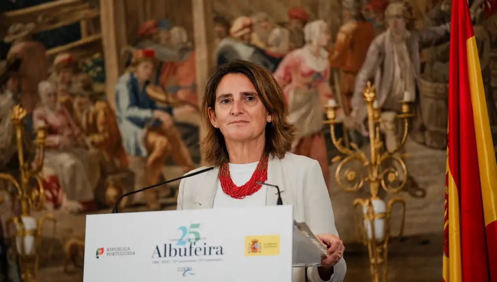 Teresa Ribera preside el acto de celebración del XXV aniversario del Convenio de Albufeira en Aranjuez (Madrid)