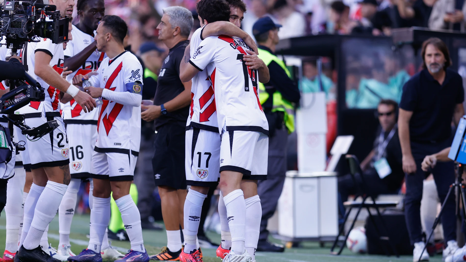 Sergio Camello of Rayo Vallecano celebrates a goal during the Spanish League, LaLiga EA Sports, football match played between Rayo Vallecano and CD Leganes at Estadio de Vallecas on September 28, 2024, in Madrid, Spain. AFP7 28/09/2024 ONLY FOR USE IN SPAIN