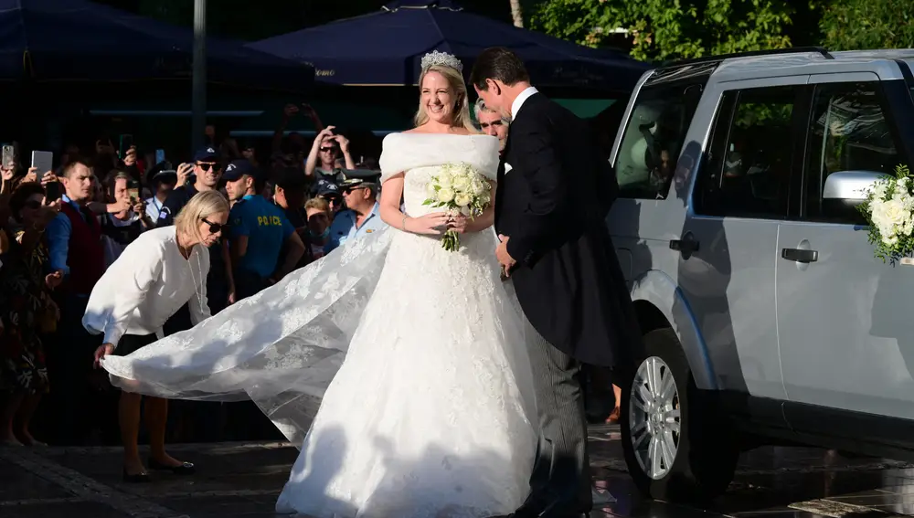 Teodora de Grecia vestida de novia.