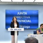 La presidenta del PP de Málaga, Patricia Navarro, en rueda de prensa