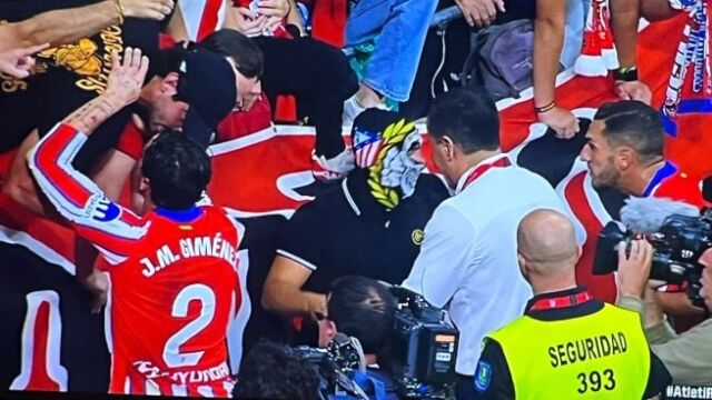 Captura de uno de los momentos de más tensión con miembros del Frente Atlético