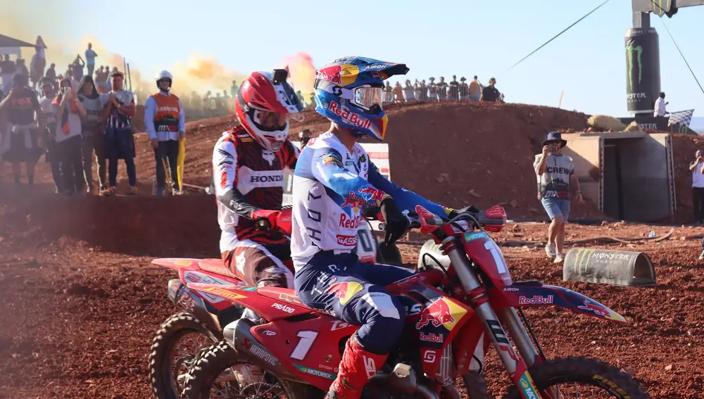 El piloto español, Jorge Prado durante la final del Campeonato Mundial de Motocross celebrado en Cózar (Ciudad Real)