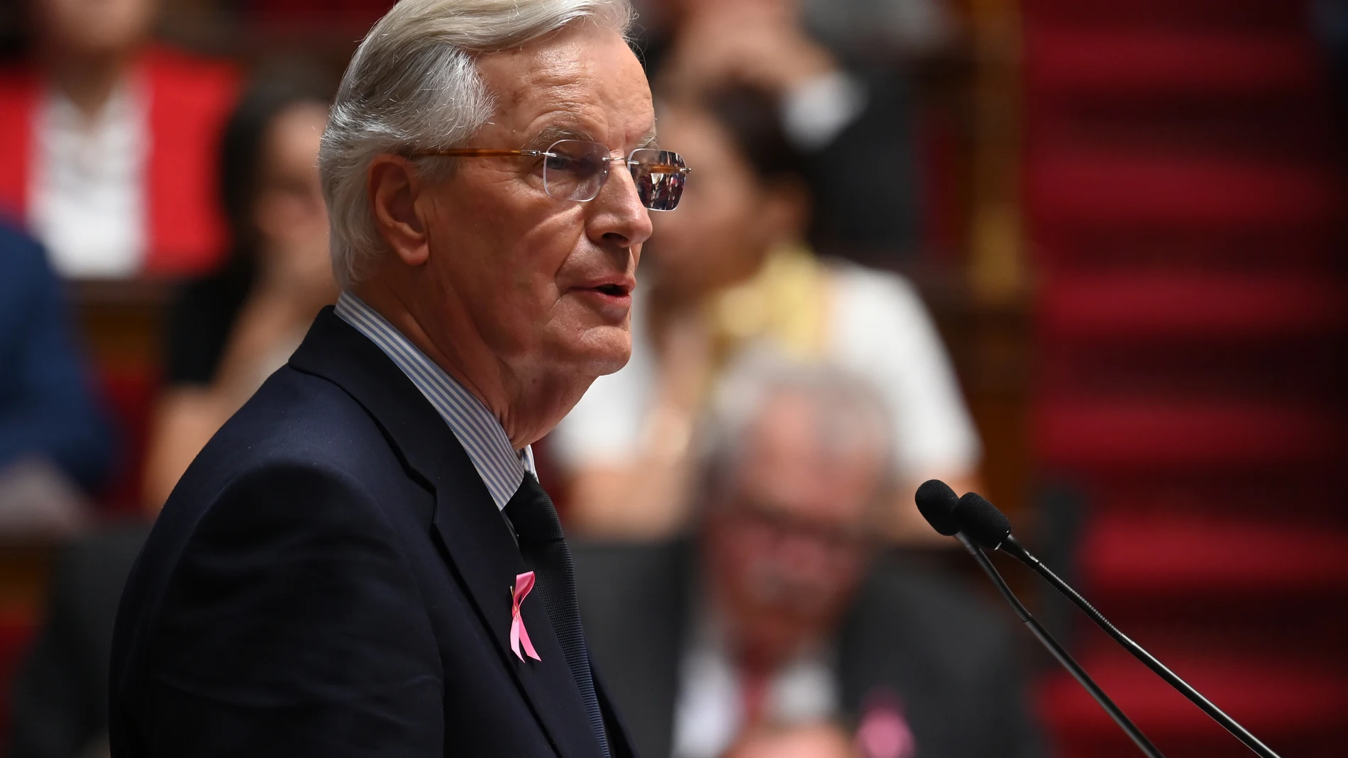Paris (France), 01/10/2024.- French Prime Minister Michel Barnier delivers a speech on his government's general policy programme at the National Assembly in Paris, France, 01 October 2024. (Francia) EFE/EPA/JULIEN MATTIA