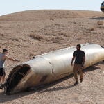 Missile wreckage after Iran launched ballistic missiles towards Israel