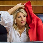 Yolanda Díaz durante la sesión de control al Gobierno en el Congreso de los Diputados. 