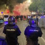 Dispositivo policial durante un encuentro de fútbol