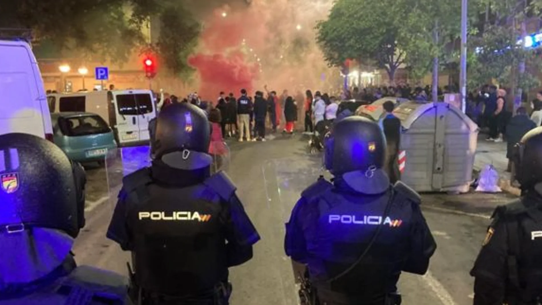 Dispositivo policial durante un encuentro de fútbol