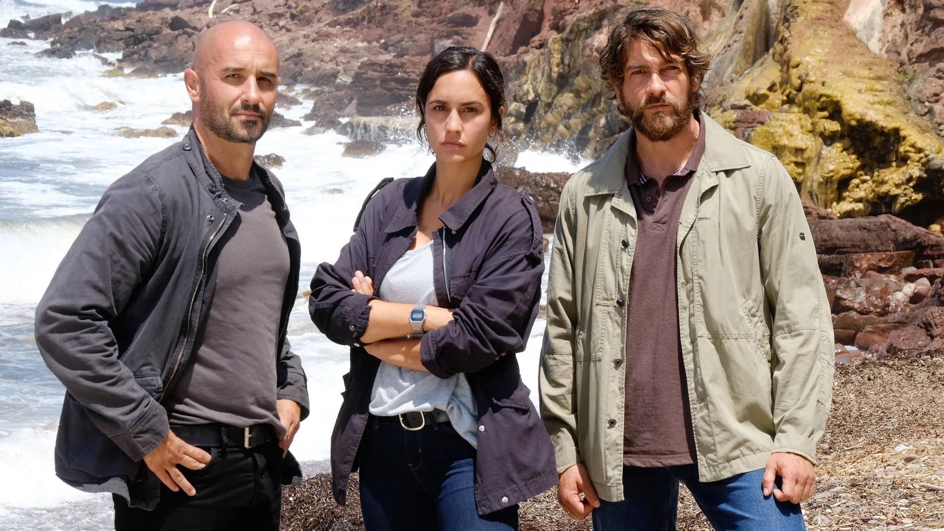 Alain Hernández, Megan Montaner y Félix Gómez en "La caza"