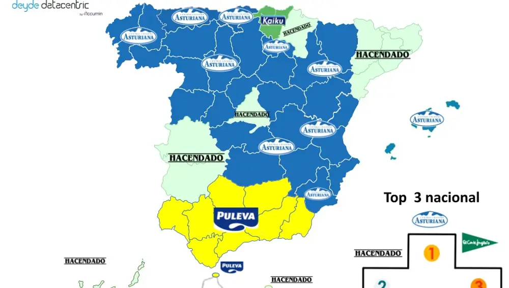 Macas favoritas de leche por comunidad autónoma 2024-2025
