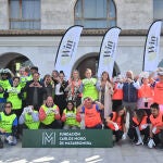 Blanco, Conrado Íscar, Raquel Alonso, Eusebio sacristán y Beatriz Moro, entre otros, durante la Vendimia Solidaria en Valbuena de Duero