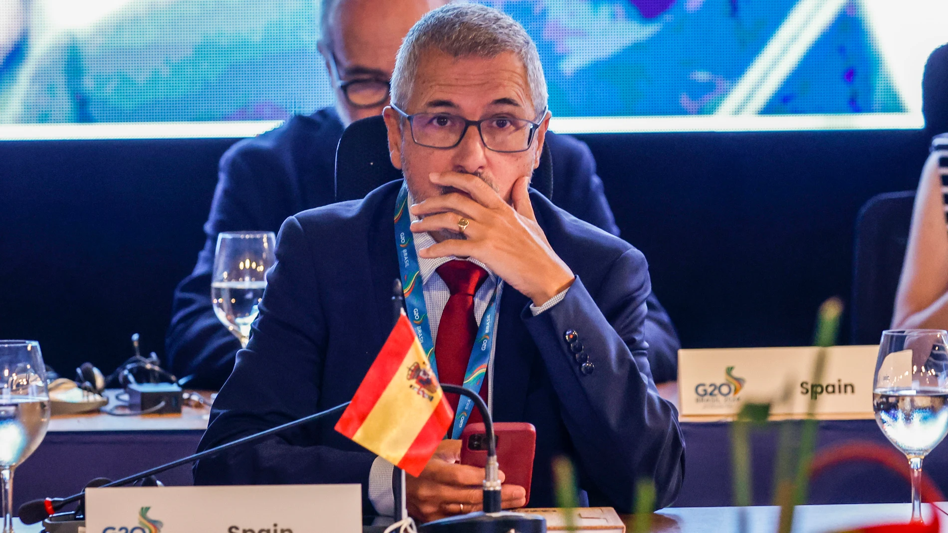 AME4447. RÍO DE JANEIRO (BRASIL), 03/10/2024.- El nuevo secretario de Estado de Medioambiente de España, Hugo Morán, participa en la sesión inaugural de la Reunión Ministerial de Medio Ambiente y Sostenibilidad Climática del G20 este jueves, en el museo Amanha en Río de Janeiro (Brasil). EFE/ Antonio Lacerda