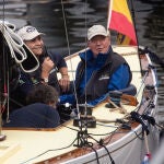 Don Juan Carlos y la Infanta Elena, en Sanxenxo para participar en la quinta jornada del Trofeo Xacobeo