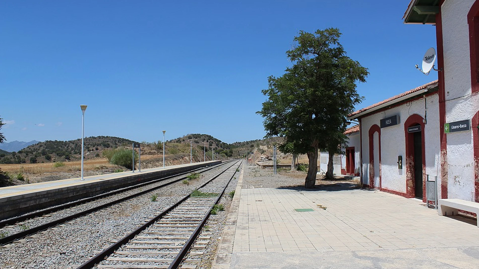Estación ferroviaria de Huesa (Jaén), el pueblo con menor renta del país