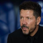 Diego Simeone durante el partido frente a la Real Sociedad.