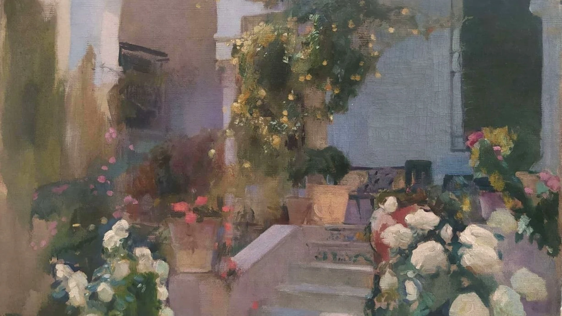 'Jardín (casa del artista)’ fue pintada por el artista alrededor de 1920. REMITIDA / HANDOUT por MINISTERIO DE CULTURA Fotografía remitida a medios de comunicación exclusivamente para ilustrar la noticia a la que hace referencia la imagen, y citando la procedencia de la imagen en la firma 07/10/2024