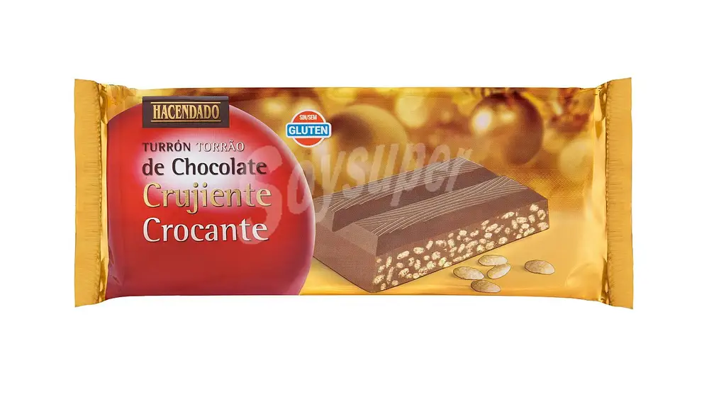 Turrón de chocolate crujiente
