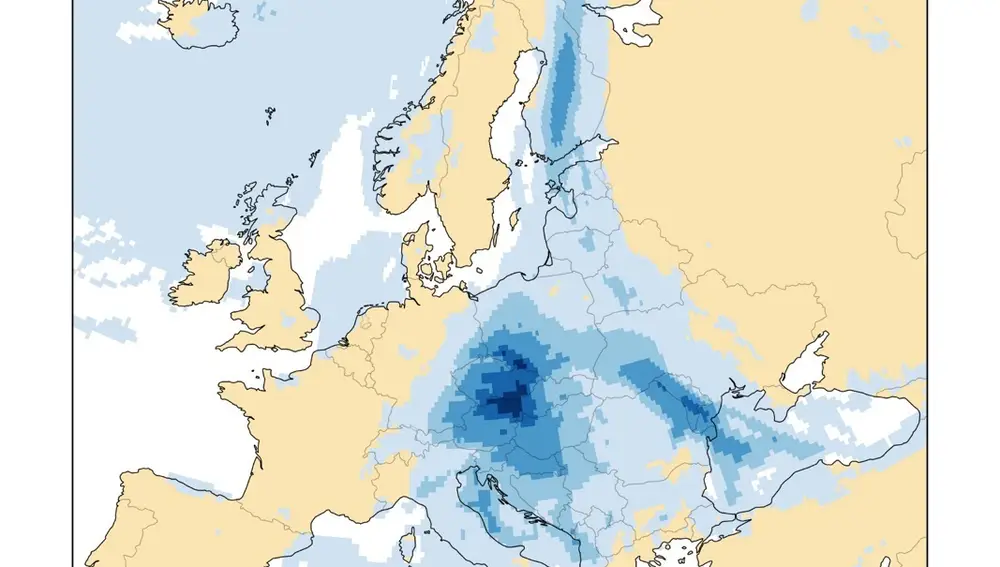 Relación entre la precipitación total de 5 días entre el 12 y el 16 de septiembre de 2024 y la precipitación total promedio mensual en todos los meses durante el período de referencia 1991-2020.
