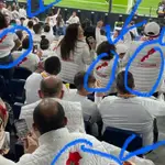 Imagen de la peña madridista de Casablanca en el Bernabéu