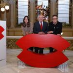 Jesús Julio Carnero, Blanca Jiménez y José Luis Cienfuegos, durante la presentación de la Seminci