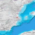 Epicentro del terremoto de la pasada madrugada en Valencia
