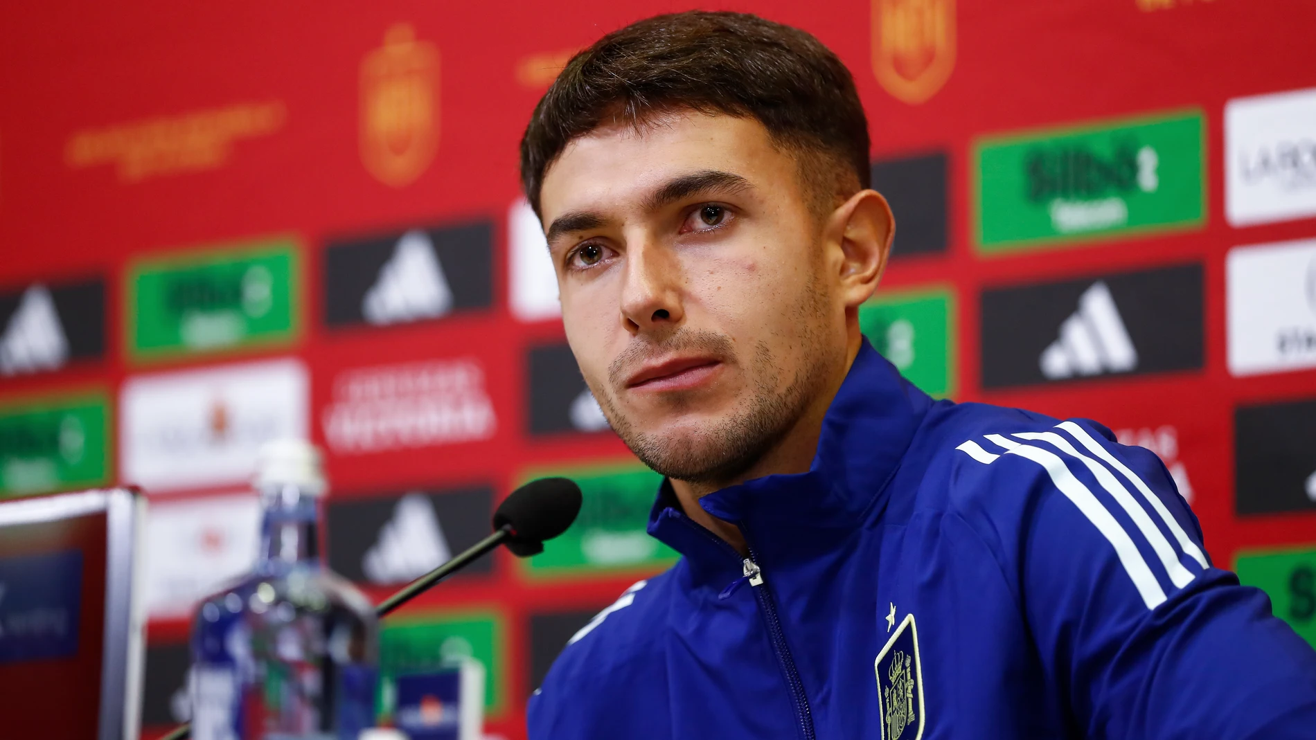 Martin Zubimendi attends his press conference prior to UEFA Nations League matches for Spain Team at Ciudad del Futbol on October 9, 2024, in Las Rozas, Madrid, Spain. AFP7 09/10/2024 ONLY FOR USE IN SPAIN