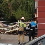 Caída de un tejado en la calle Recondo de Valladolid