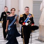 Federico y Mary de Dinamarca en la cela de gala.