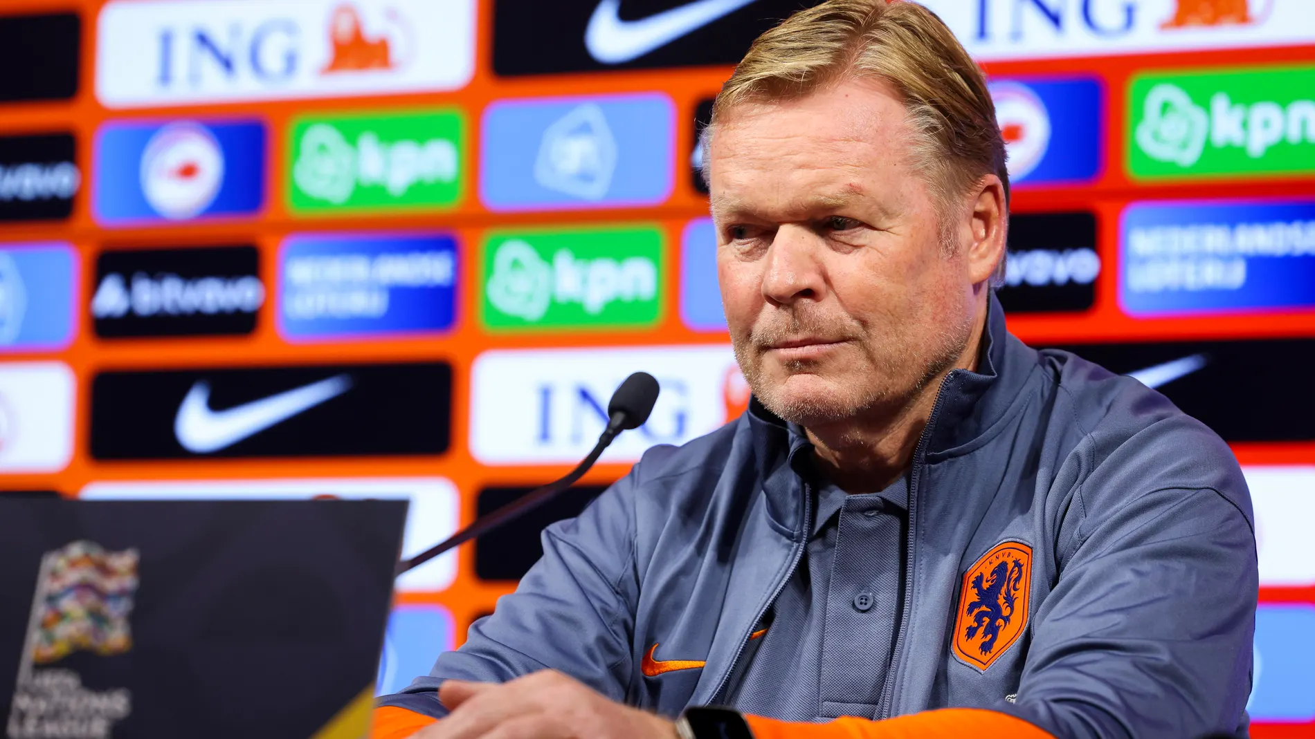 Budapest (Hungary), 10/10/2024.- Head coach Ronald Koeman of the Netherlands attends a press conference in Budapest, Hungary, 10 October 2024. The Netherlands will face Hungary in the UEFA Nations League Division A, Group 3 soccer match on 11 October. (Hungría, Países Bajos; Holanda) EFE/EPA/Robert Hegedus HUNGARY OUT