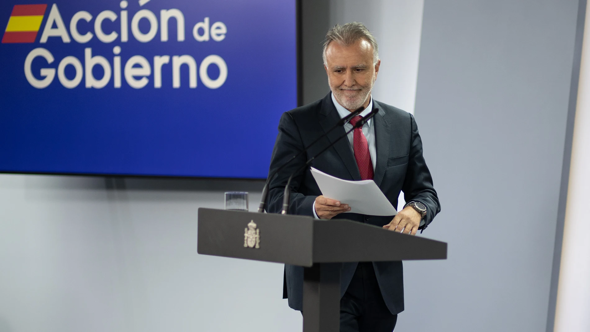 El ministro de Política Territorial, Ángel Víctor Torres, durante una rueda de prensa posterior a la reunión entre el presidente del Gobierno y el presidente de Canarias, a 10 de octubre de 2024, en Madrid (España). 10 OCTUBRE 2024;MINISTRO;REUNIÓN;PRESIDENTE;GOBIERNO;CANARIAS Alejandro Martínez Vélez / Europa Press 10/10/2024