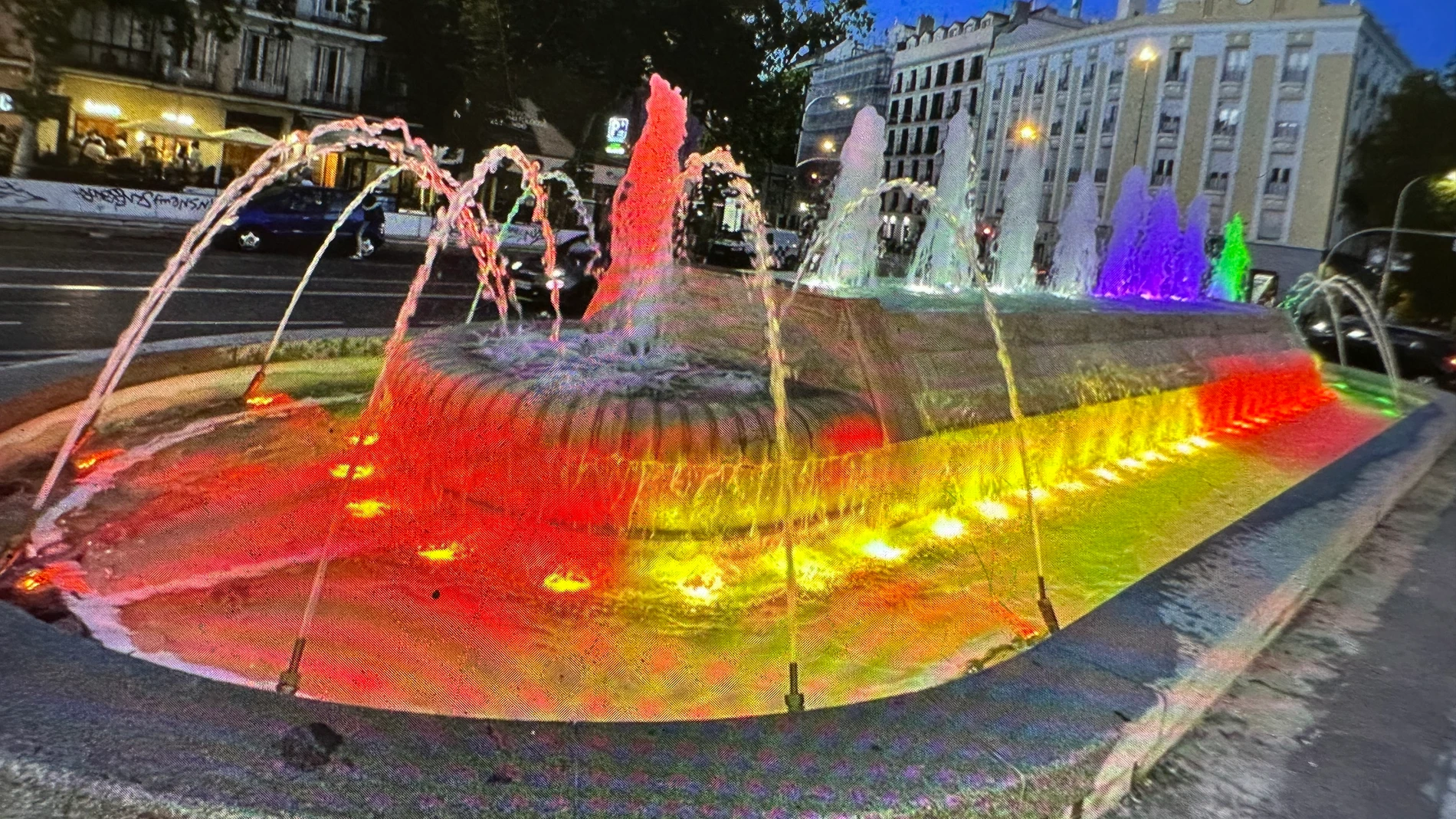 Fuente situada en la glorieta de Bilbao