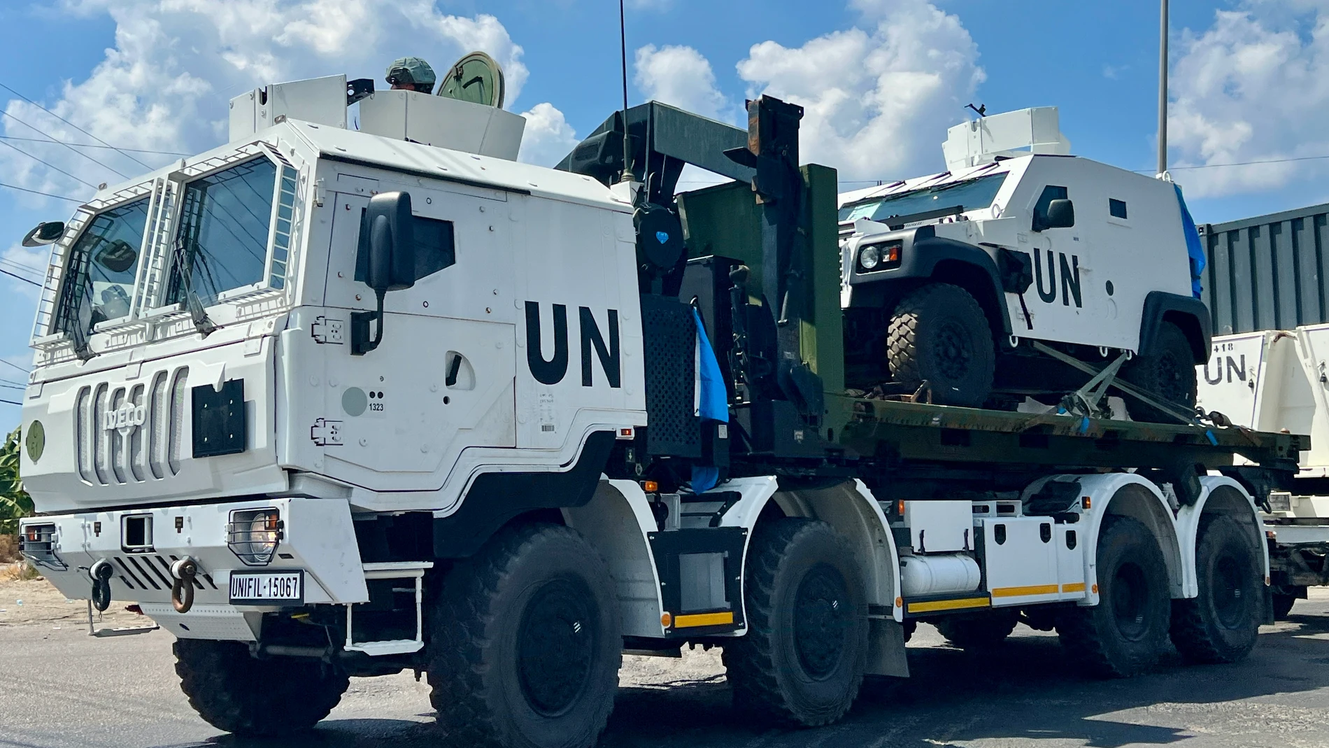 TYRE, Aug. 30, 2024 -- This photo shows UN vehicles in Tyre, Lebanon, on Aug. 29, 2024. The UN Security Council unanimously adopted a resolution on Wednesday to extend the mandate of the United Nations Interim Force in Lebanon (UNIFIL) until Aug. 31, 2025. By adopting resolution 2749, the Security Council also demanded the full implementation of resolution 1701 (2006) and urged all relevant actors to implement immediate measures toward de-escalation -- including those aimed at restoring ...