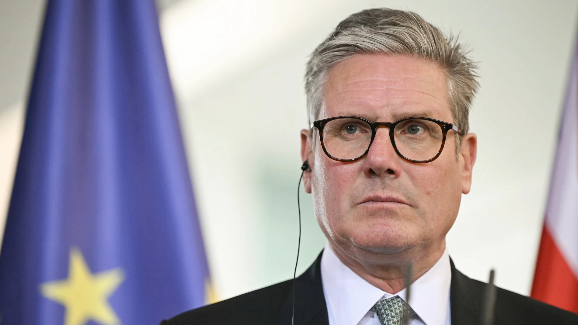 FILE - Britain's Prime Minister Keir Starmer attends a joint news conference with German Chancellor Olaf Scholz, not pictured, after bilateral talks at the Chancellery in Berlin, Wednesday Aug. 28, 2024. (Justin Tallis/Pool Photo via AP, FIle)