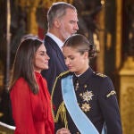 Sus Majestades los Reyes Felipe IV y la reina Letizia junto a Leonor, Su Alteza Real la Princesa de Asturias, 