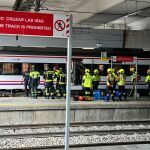 Los servicios de Emergencias en la estación de Cercanías de Villaverde Bajo