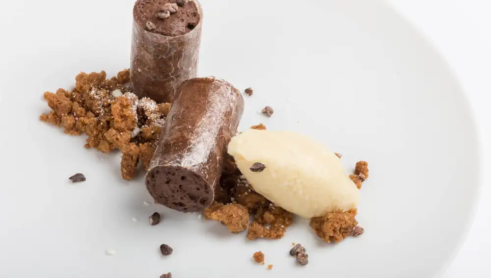 Postre de chocolate en el Restaurante Trigo