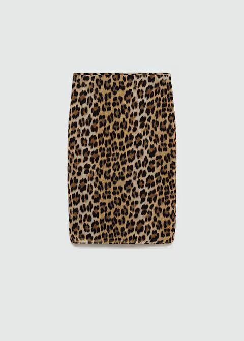 Falda midi leopardo