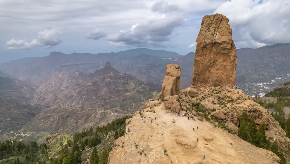 Roque Nublo, una roca volcánica en la caldera de Tejeda, Gran Canaria