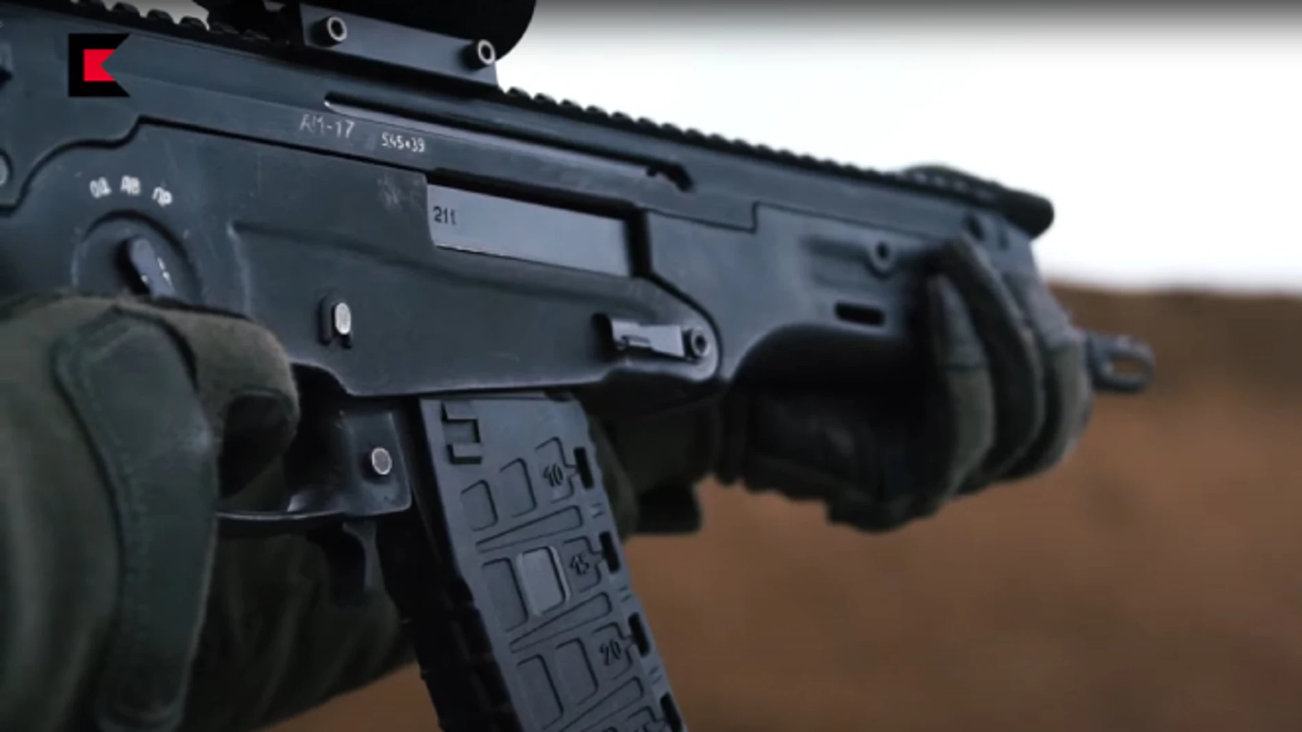 AM-17, el nuevo fusil de asalto de Kalashnikov, basado en un diseño de 1975, que Rusia ya usa en Ucrania.