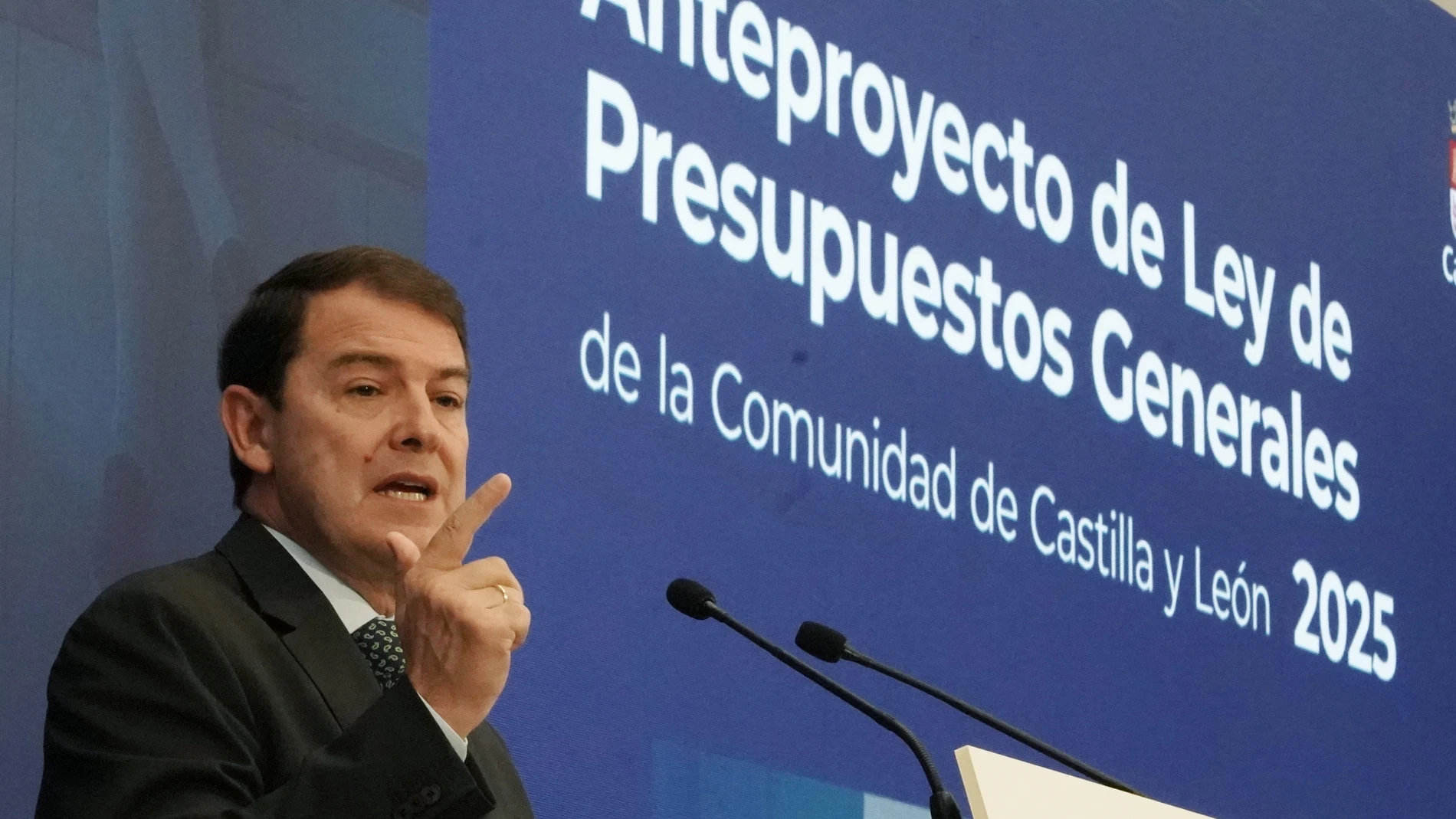Fernández Mañueco durante la presentación de los Presupuestos