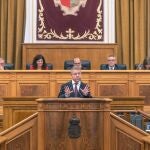 El presidente de Castilla-La Mancha, Emiliano García-Page, en el debate sobre el estado de la región