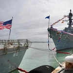 El buque USS Oscar Austin (DDG 79) en la base naval de Rota (Cádiz)