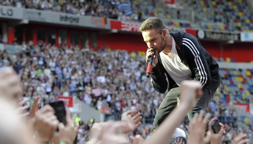Liam Payne de la agrupación británica One Direction se presenta en concierto, el 2 de julio de 2014, en el Esprit Arena en Düsseldorf, Alemania.