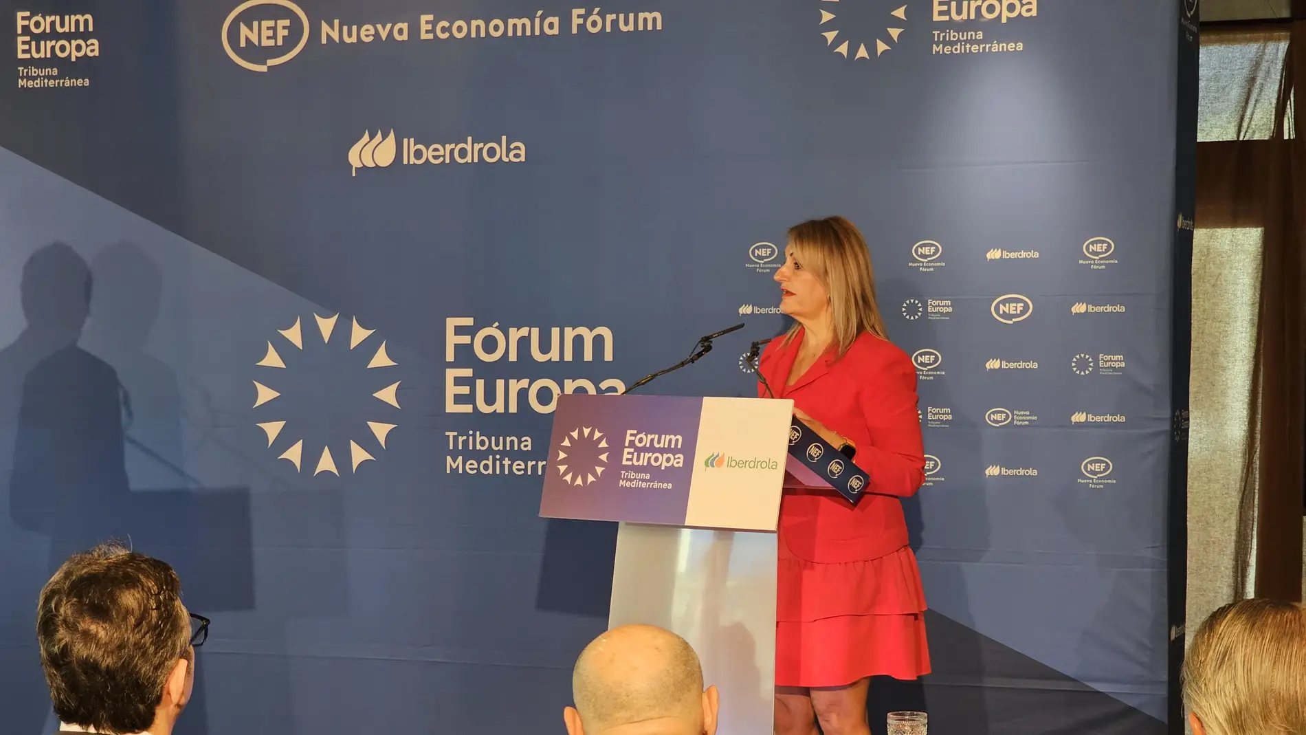 La consellera Nuria Montes esta mañana durante su intervención en el Fórum Europa Tribuna Mediterránea