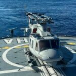 Un BELL412EP a bordo de la fragata Hassan II