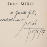 Una dedicatoria de Joan Miró al editor Gili