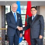 Mistura con el ministro de Asuntos Exteriores marroquí Bourita