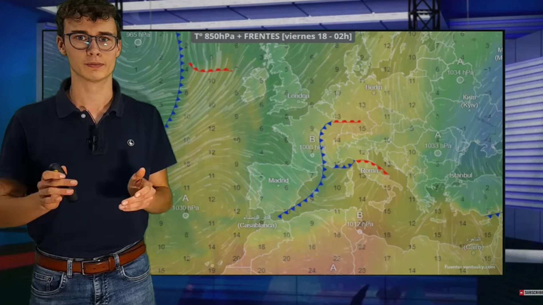 Jorge Rey, el joven aficionado a la meteorología, en su última predicción.