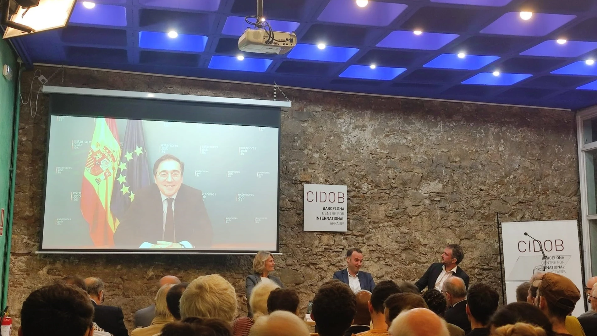 El ministro de Asuntos Exteriores, Unión Europea y Cooperación, José Manuel Albares, en el acto del 34 anuario del Cidob EUROPA PRESS 18/10/2024