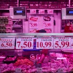 Precios de los alimentos en un mercado de Madrid.